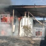 Se incendia un tanque de biogás en rancho privado