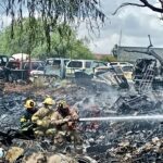 Se incendia yonke en Fresnillo; bomberos atienden rápido